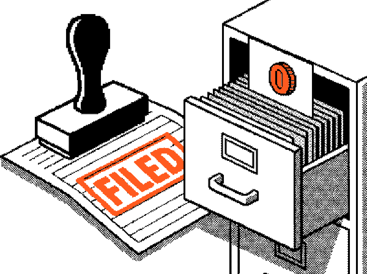 A stamp marks the form as filed